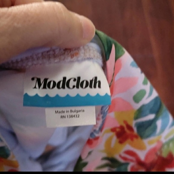 Modcloth The Linden One Piece Swimsuit Floral Medium - Picture 6 of 9